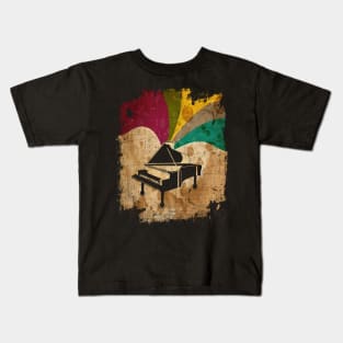 Vintage Grand Piano Distressed Retro Color Kids T-Shirt